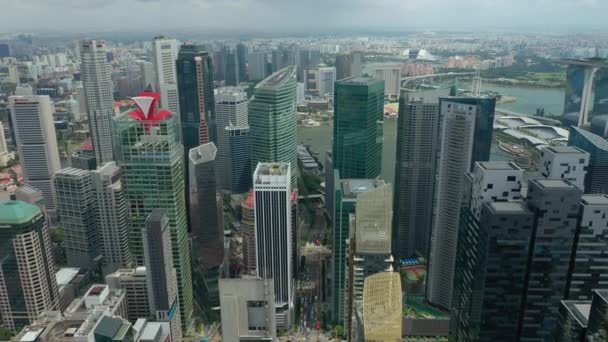 Hora Dia Singapura Cidade China Cidade Mercado Aéreo Topdown Panorama — Vídeo de Stock