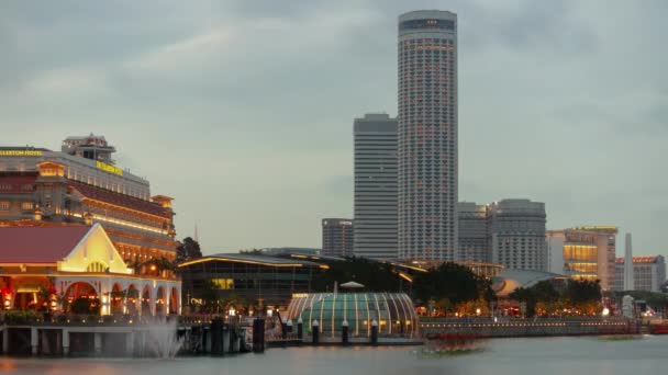 2019年2月4日 新加坡时间2019年2月4日 新加坡城市码头空中全景4K — 图库视频影像