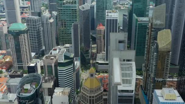 Voo Diurno Sobre Singapura Cidade Panorama Aéreo Imagens — Vídeo de Stock