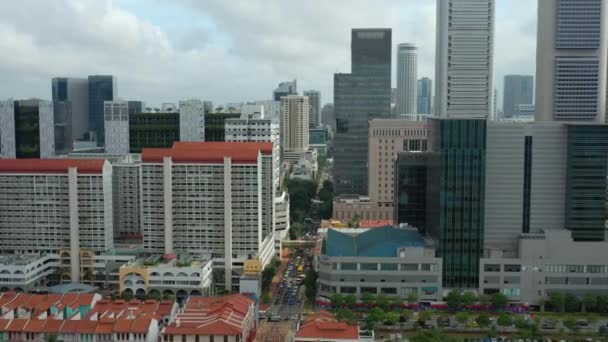 Singapur Şehir Havadan Panorama Görüntüleri Üzerinde Gündüz Uçuş — Stok video