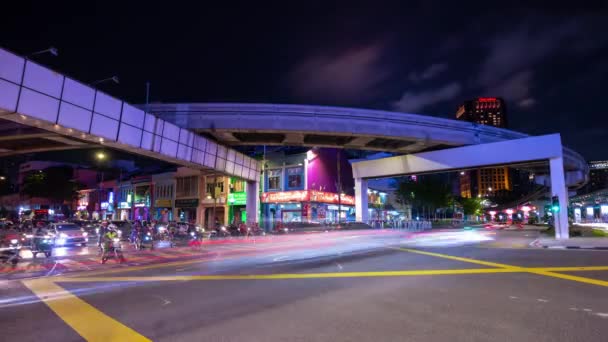 Kuala Lumpur Malaysia Junho 2019 Noite Hora Kuala Lumpur Centro — Vídeo de Stock