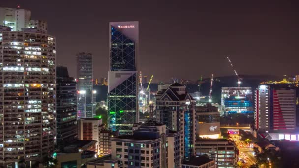 Kuala Lumpur Malaisie Juin 2019 Nuit Kuala Lumpur Panorama Aérien — Video