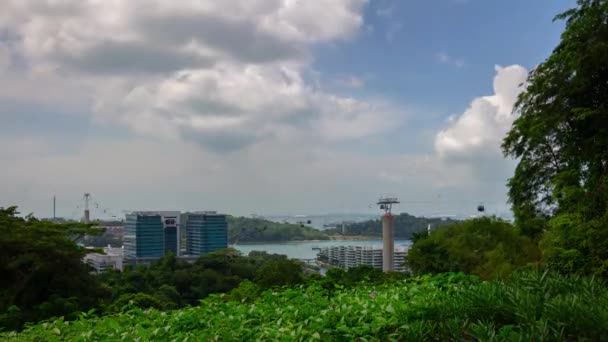 Singapore Febbraio 2019 Giorno Singapore City Marina Bay Panorama Aereo — Video Stock