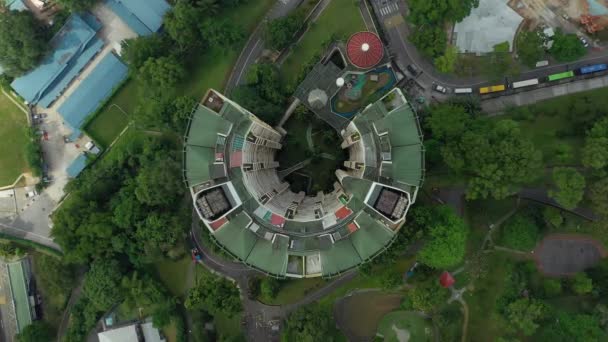 Dag Tid Flygning Över Singapore City Aerial Panorama Bilder — Stockvideo