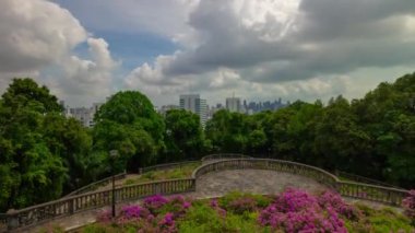 Singapur - 4 Şubat 2019: gündüz singapur şehir marina bay trafik hava panorama 4k circa 4 Şubat 2019 singapur.
