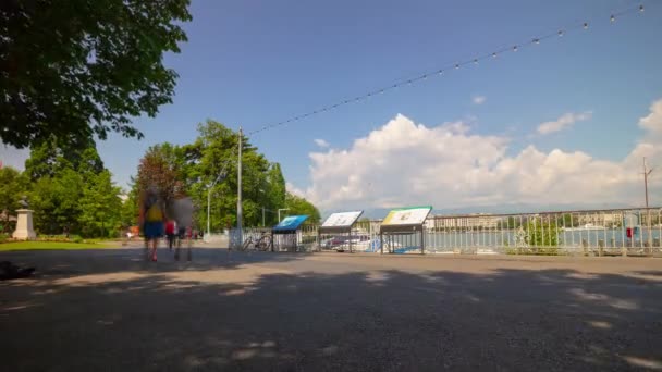 Suisse Crépuscule Geneva Ville Circulation Rue Timelapse Séquences Panorama — Video