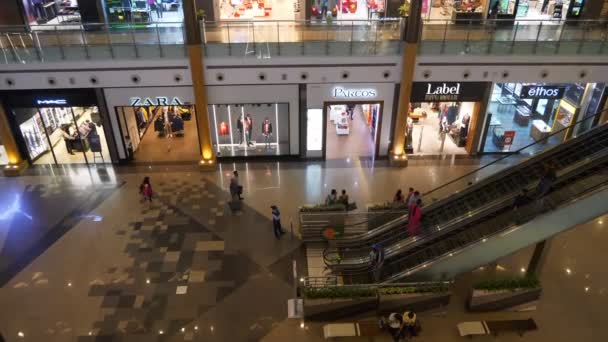 Bangalore City Famous Mall Grote Zaal Interieur Panorama India — Stockvideo