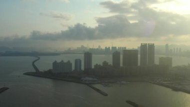 Macau taipa Adası cityscape panorama. 4 k görüntüleri Çin