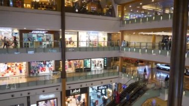 Bangalore City Ünlü Alışveriş Merkezi Ana Salonu İç Panorama 4k Hindistan