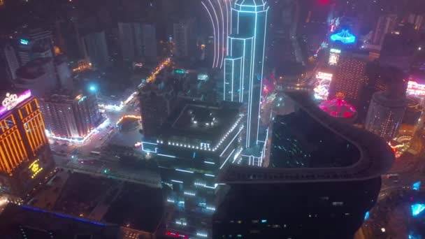 Macau Island Illuminated Cityscape Panorama Night Footage China — ストック動画