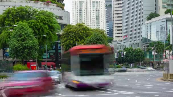 シンガポール 2019年2月4日 昼間シンガポール市マリーナベイ交通空中パノラマ4K 2月4 2019シンガポール — ストック動画