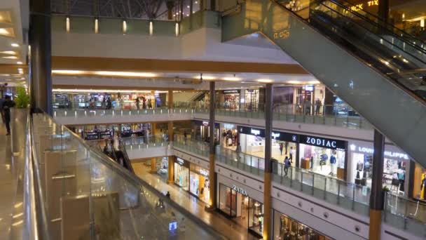 Bangalore City Famous Mall Grote Zaal Interieur Panorama India — Stockvideo