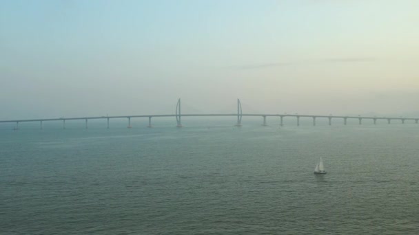 Macau Město Zataženo Den Letecké Přímořské Panorama Porcelán — Stock video