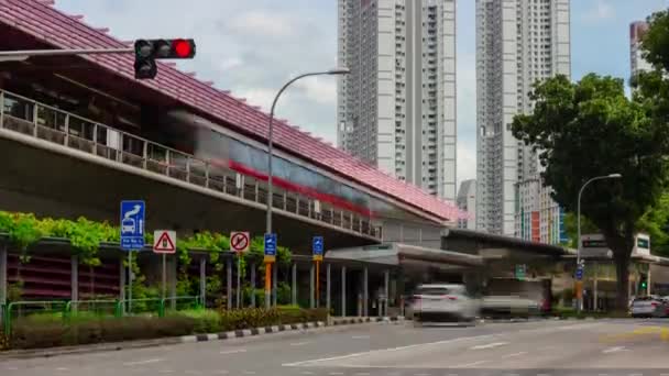 Singapore Februari 2019 Dag Tijd Singapore City Marina Bay Verkeer — Stockvideo