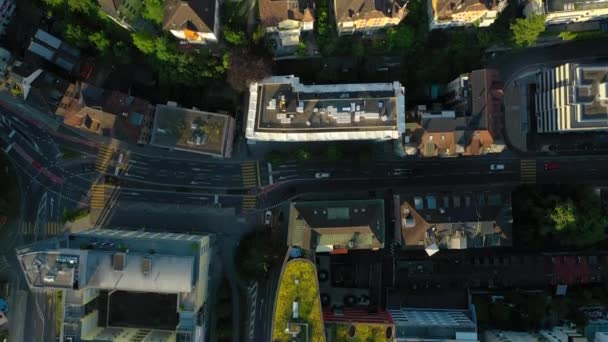 Рейс Над Люцерном Воздушная Панорама Города Швейцарии — стоковое видео
