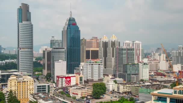 Сінгапур Повітряних Спадний Міський Краєвид Панорама Кадри — стокове відео