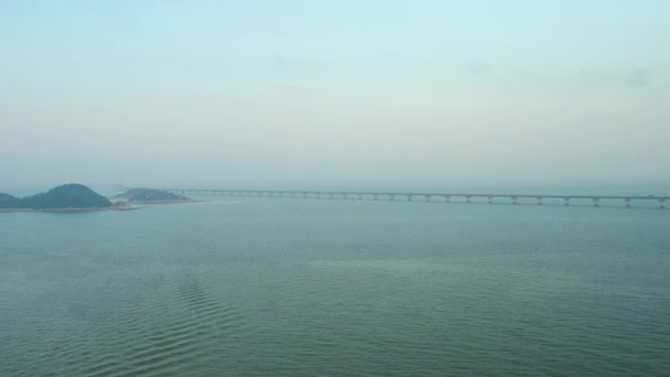 Macao Ciudad Nublado Día Antena Playa Panorama China — Vídeo de stock