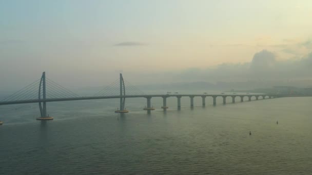 Macao Ciudad Nublado Día Antena Playa Panorama China — Vídeo de stock