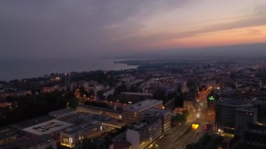 Luzern üzerinde uçuş. Akşam havası manzarası 4K zaman ayarlı görüntüler
