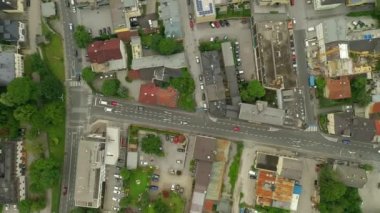 Salzburg şehri güneşli bir akşam merkezi çiçek panorama 4k austria