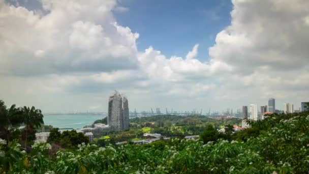 Singapurská Anténa Nahoře Panoráma Panorama Časový Záběr — Stock video