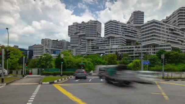 Singapore Februari 2019 Dag Tijd Singapore City Marina Bay Verkeer — Stockvideo
