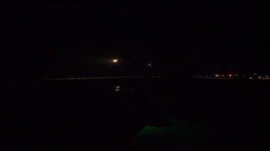 Bangalore üzerinde uçuş gece yüksek hava panorama 4k Hindistan