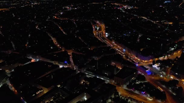 Viena Paisaje Urbano Noche Tráfico Central Calles Panorámica Aérea Austria — Vídeo de stock