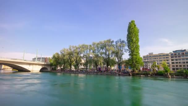 Imágenes Del Panorama Urbano Ginebra Con Lago Suiza — Vídeos de Stock