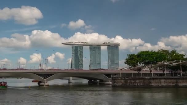 Singapur Únor 2019 Den Singapur Město Marina Bay Slavný Hotel — Stock video