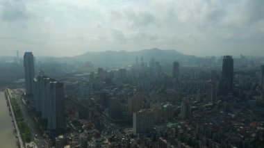 Macau taipa Adası cityscape panorama. 4 k görüntüleri Çin