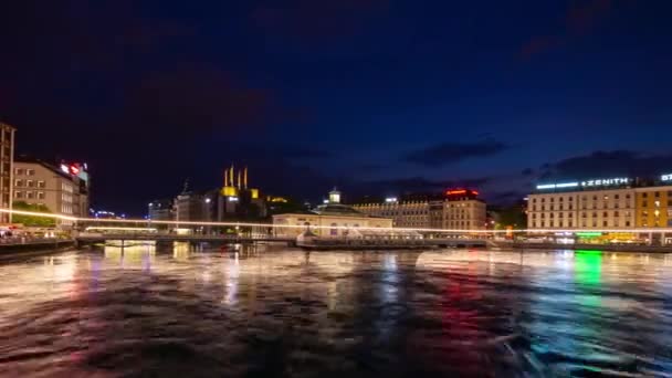 Πλάνα Από Geneva Cityscape Panorama Λίμνη Ελβετία — Αρχείο Βίντεο