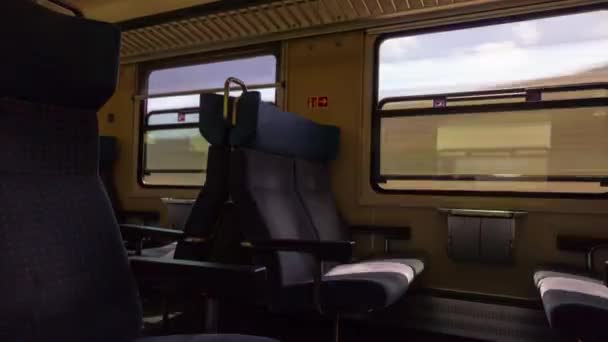 Bahnfahrt Nach Basel Fenster Pov Panorama Filmmaterial — Stockvideo