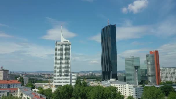 Vienna Cityscape Străzi Trafic Central Panoramă Aeriană Austria — Videoclip de stoc