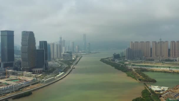 Cidade Macau Dia Nublado Beira Mar Panorama China — Vídeo de Stock