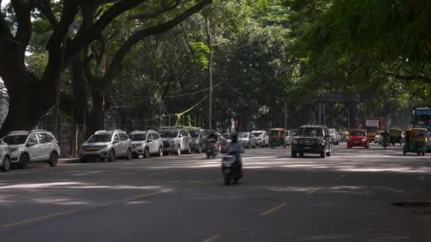 Day Time Bangalore City Traffic Street Aerial Panorama India — Stock Video