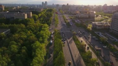 Moskova şehir manzarası trafik manzarası