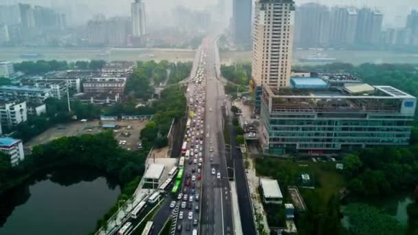Giorno Timelapse Filmato Paesaggio Urbano Della Città Wuhan Cina — Video Stock