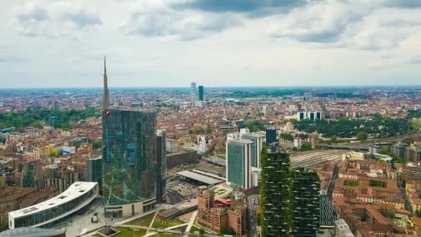 Timelapse Footage Milan Cityscape Panorama Day Time Italy — Stock Video