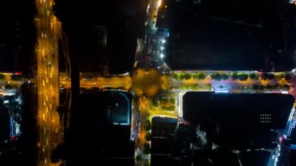 Noční Prodleva Cityscape Záběry Města Wuhan Čína — Stock video
