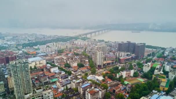 Day Timelapse Cityscape Traffic Πλάνα Της Πόλης Wuhan Κίνα — Αρχείο Βίντεο