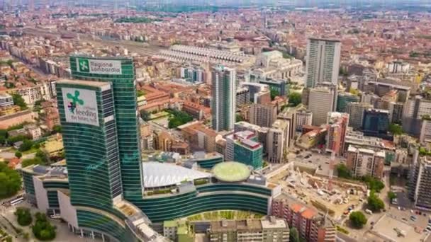 Timelapse Footage Milan Cityscape Panorama Day Time Ιταλία — Αρχείο Βίντεο