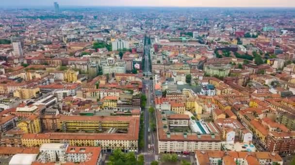 Timelapse Съемка Панорамы Милана Днем Италия — стоковое видео