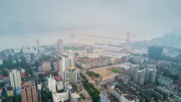 Dag Timelapse Stadsbild Wuhan Stad Kina — Stockvideo