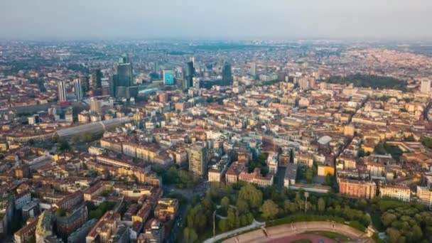 Timelapse Filmagem Panorama Paisagem Urbana Milão Dia Itália — Vídeo de Stock