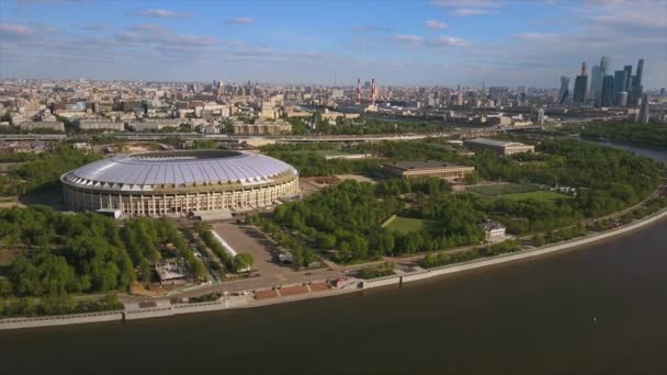 Moscow cityscape πανόραμα κυκλοφορίας — Αρχείο Βίντεο