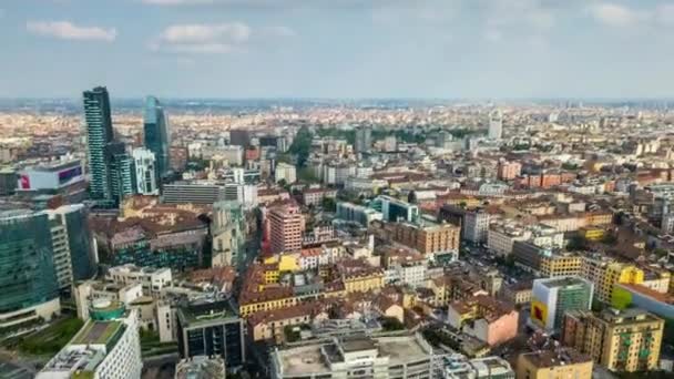 Timelapse Filmagem Panorama Paisagem Urbana Milão Dia Itália — Vídeo de Stock