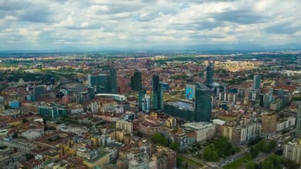 4K意大利米兰城市景观全景的时间间隔 — 图库视频影像