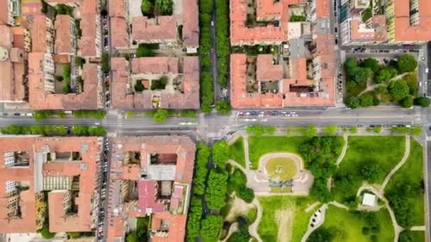 Πλάνα Από Μιλάνο Cityscape Park Panorama Day Time Ιταλία — Αρχείο Βίντεο