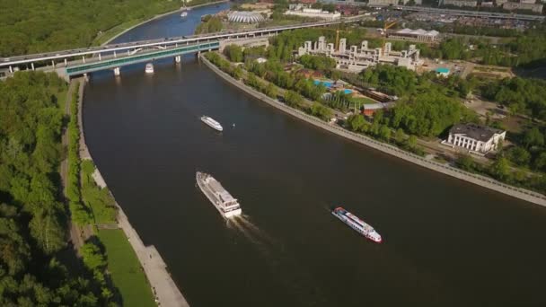 Moskevské panorama řeky — Stock video